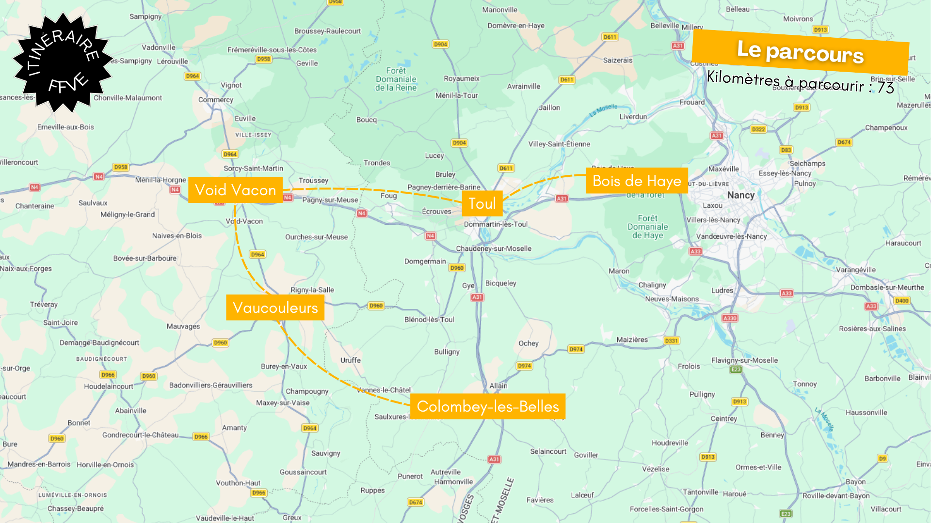 Itinéraire FFVE en Meuse et Meurthe et Moselle