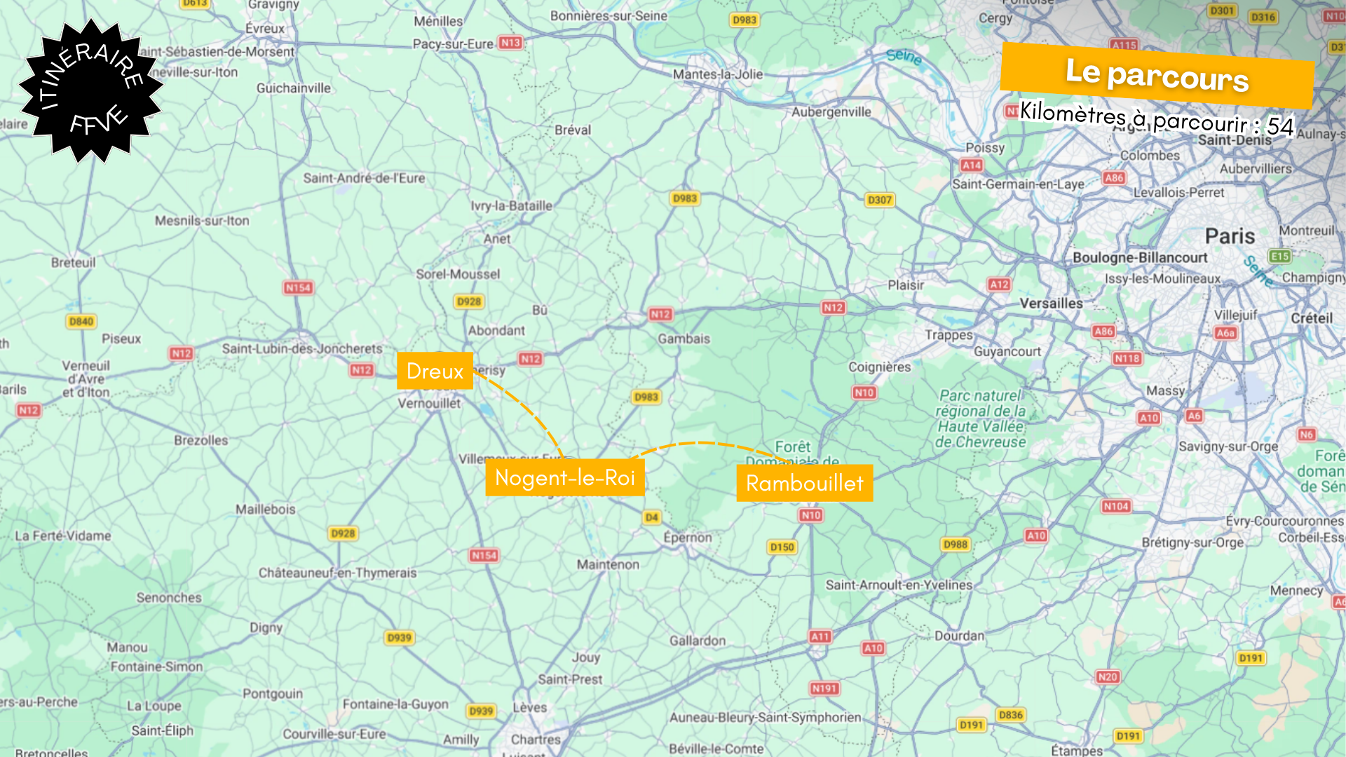 Itinéraire FFVE en Eure-et-Loir et Rambouillet